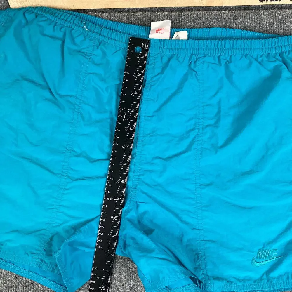 Nike Swim Trunks Mens M Teal Blue Lined Quick Dry Nylon Drawstring‎ Swim Shorts